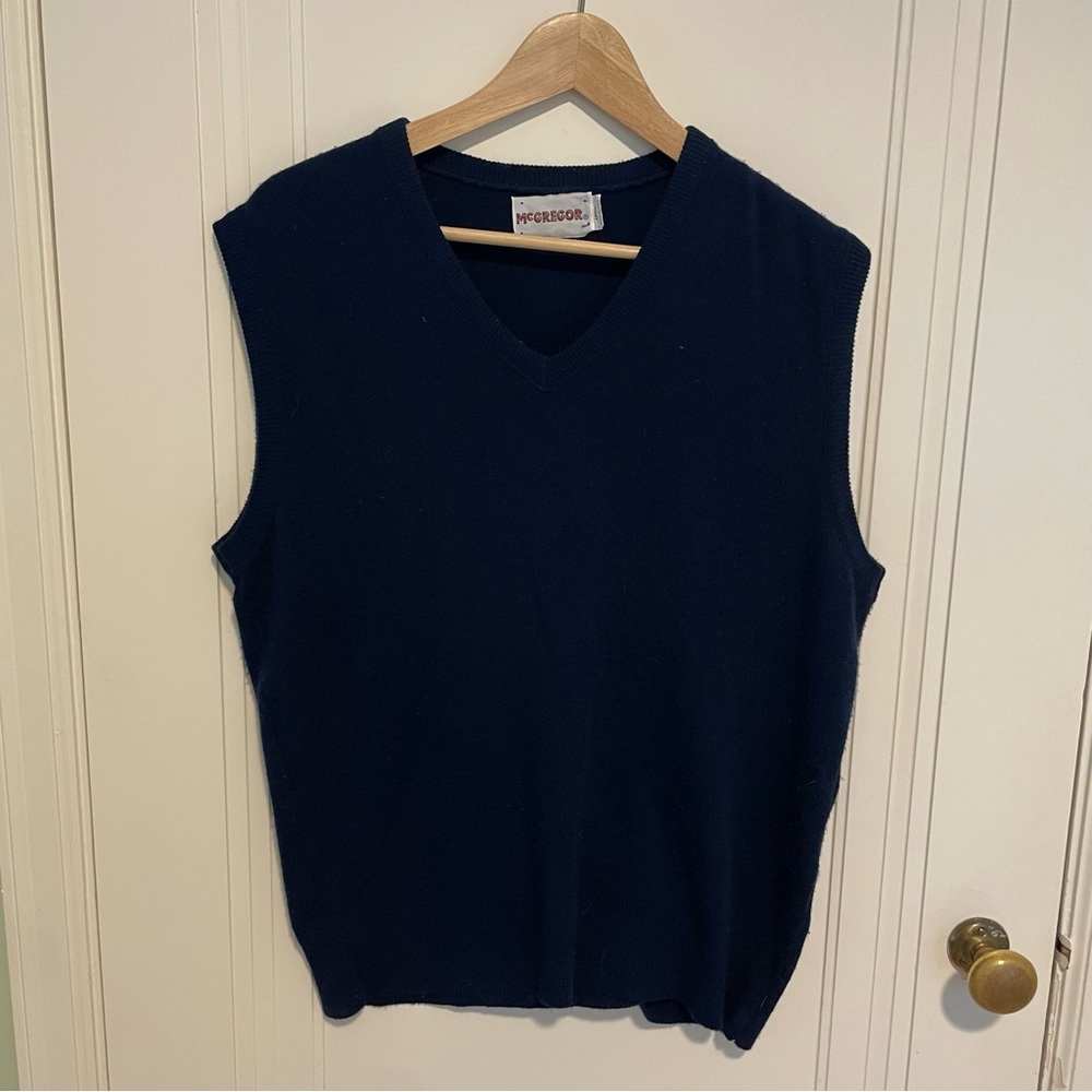 McGregor Navy V-Neck‎ Sweater Vest Size L